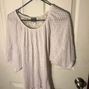 White floral see through back top